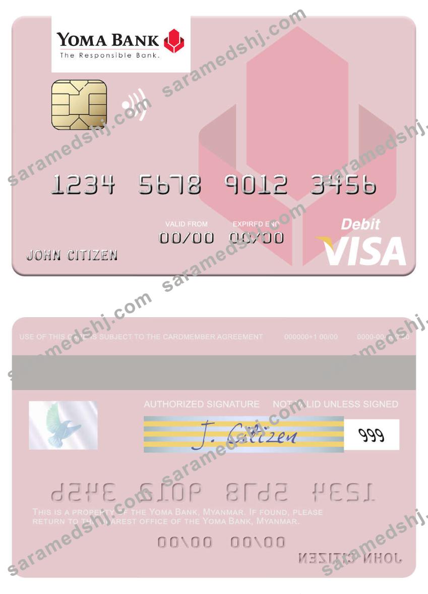 Myanmar Yoma Bank visa debit card
